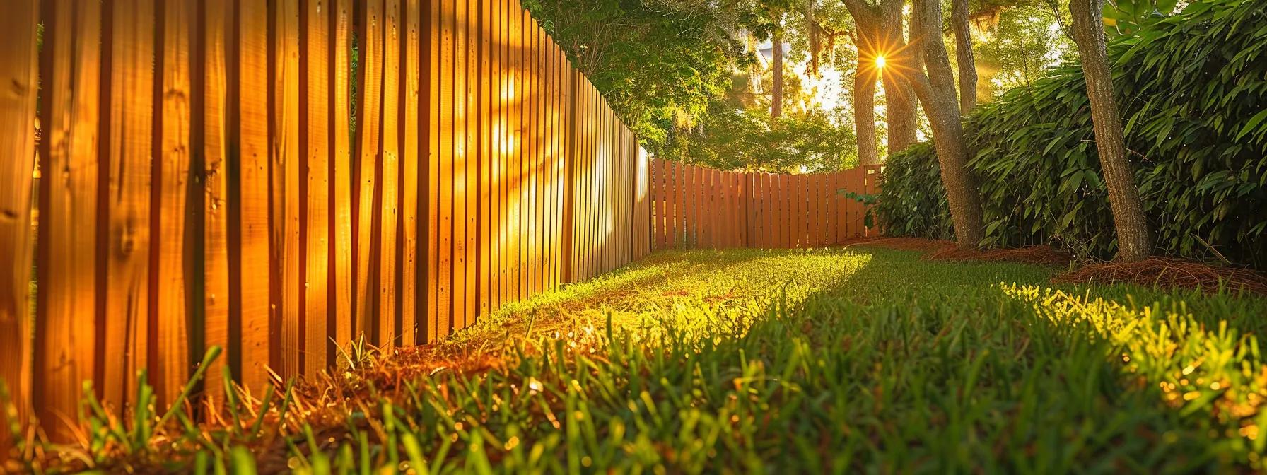a beautifully crafted vinyl fence elegantly surrounds a vibrant orange-hued property, set against the lush greenery of northern central florida under soft, golden sunlight, highlighting the craftsmanship and enhancing the home's charm. a beautifully crafted vinyl fence elegantly surrounds a vibrant orange-hued property, set against the lush greenery of northern central florida under soft, golden sunlight, highlighting the craftsmanship and enhancing the home's charm.
