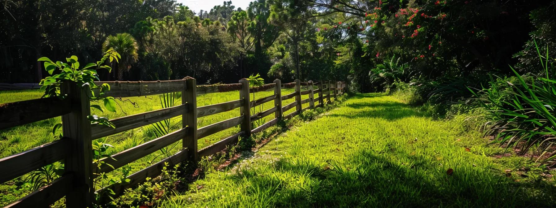 a picturesque view of a vibrant, weather-resistant fence against a backdrop of lush greenery and coastal scenery in port orange, showcasing the resilience needed for the local climate. a picturesque view of a vibrant, weather-resistant fence against a backdrop of lush greenery and coastal scenery in port orange, showcasing the resilience needed for the local climate.